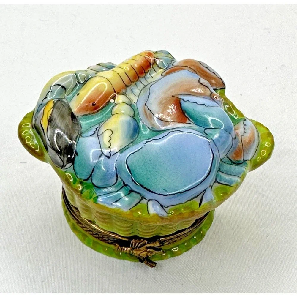 Chamart Under the Sea Limoges trinket box Seafood Feast Cornucopia France